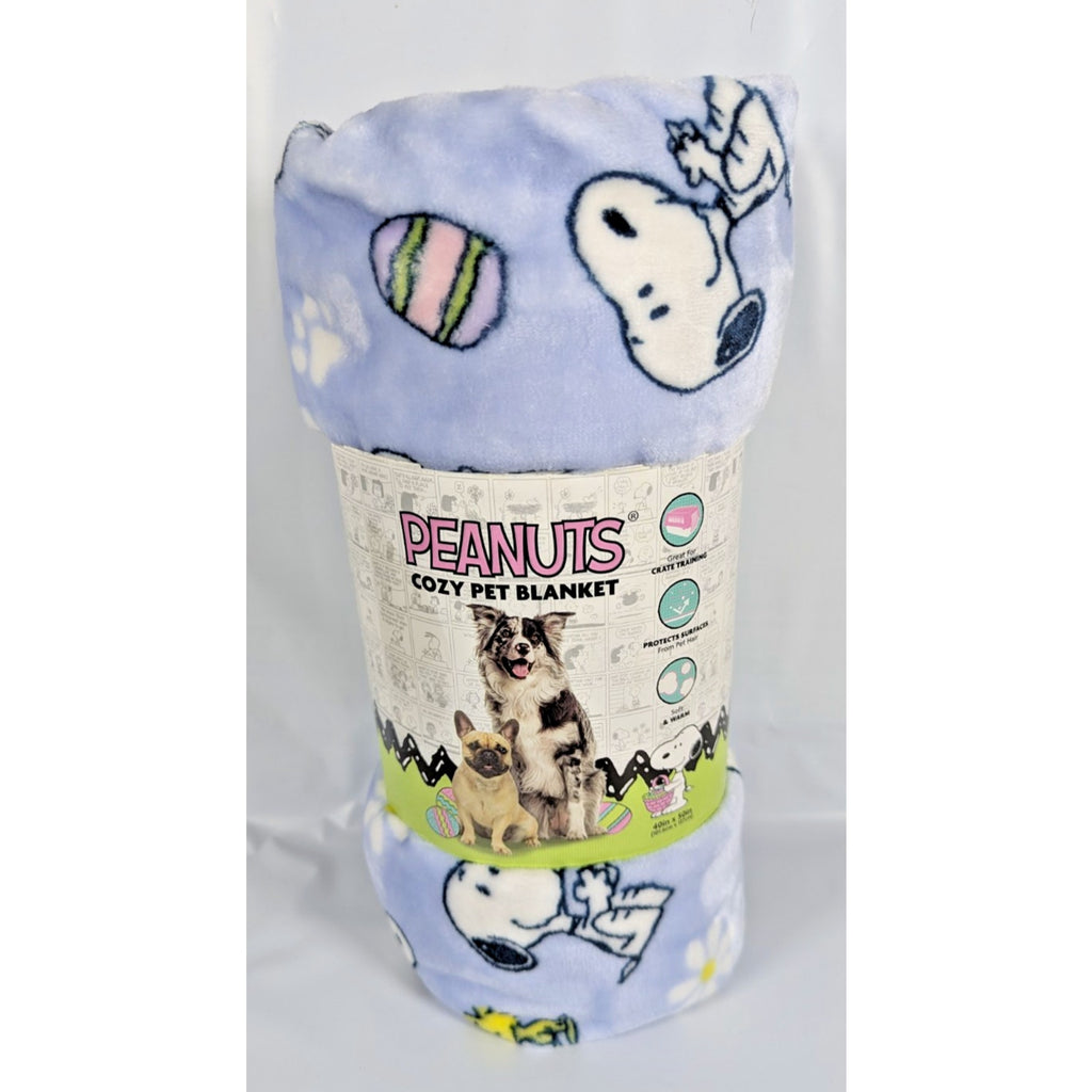 PEANUTS Cozy Sherpa Blanket for Pets, Snoopy, Woodstock, Egg, Bone, 40”X 50” NEW