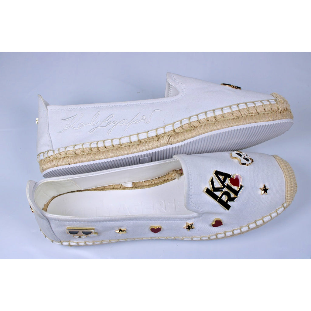 KARL LAGERFELD PARIS Womens Michaela Embellished S Bright White 11M
