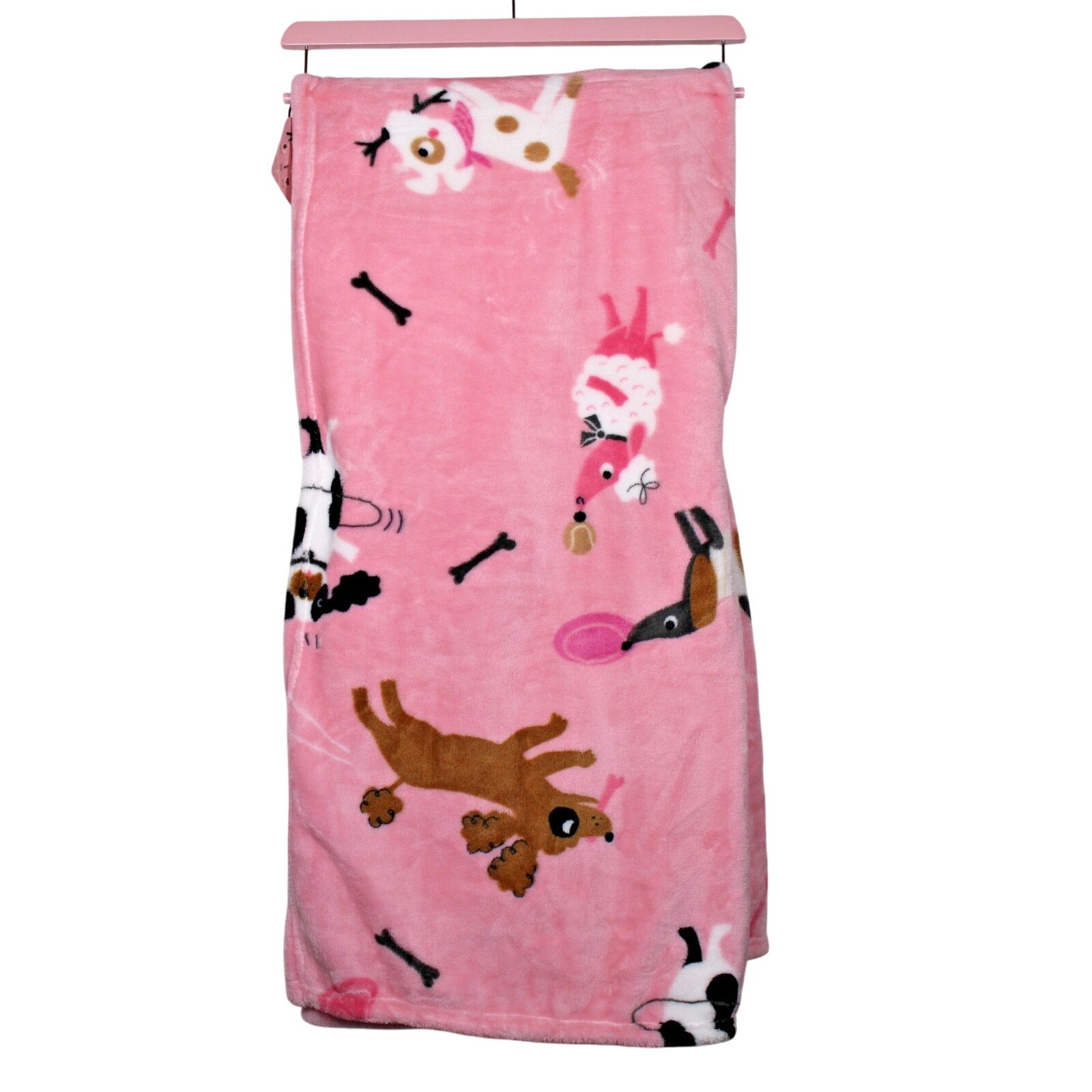Betsey Johnson Plush Dog Theme ULTRA soft plush Throw Blanket.