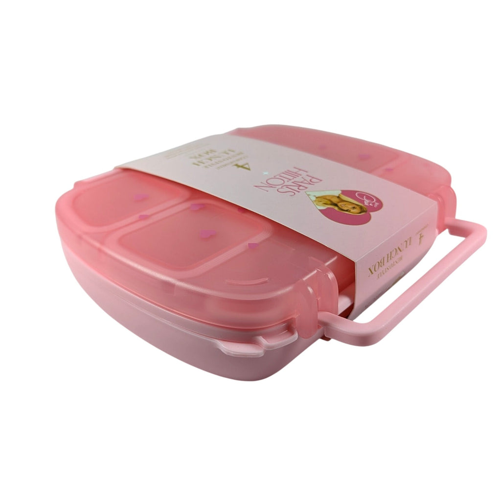 Paris Hilton Bento Style Box 4 Compartment Lunch Box Pink Hearts NEW