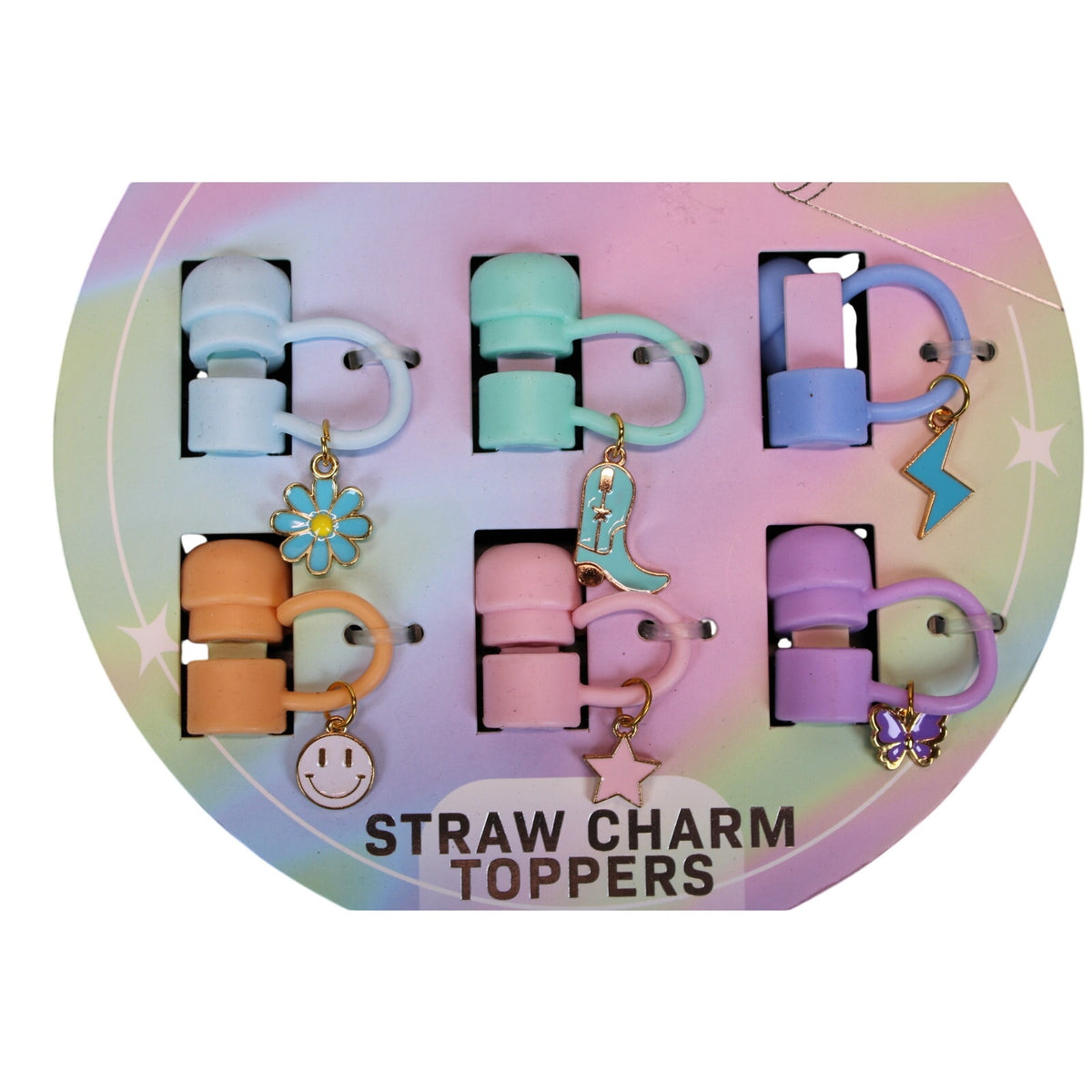Hydragear Pastel Straw Topper Charms - 6 Pack Pastel Fun Set