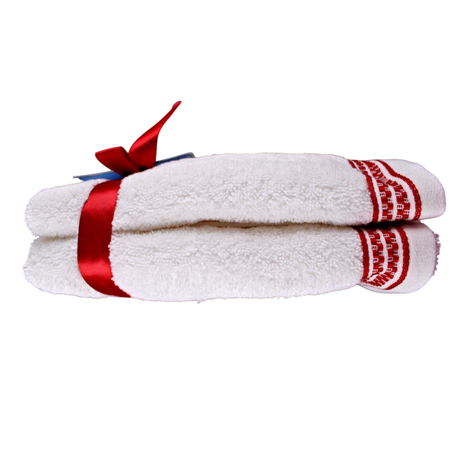 Gingerbread Man Santa Plush Set of 2 Embroidered Turkish Hand Towels ~ Farmhouse