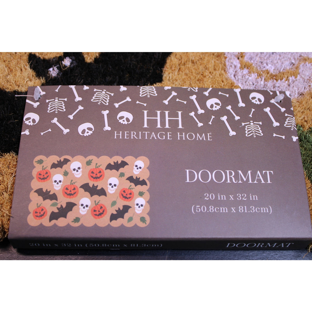 Halloween Coir Doormat Ghost Skull Jack-O-Lantern Bat Doormat 20x32 Non-Slip