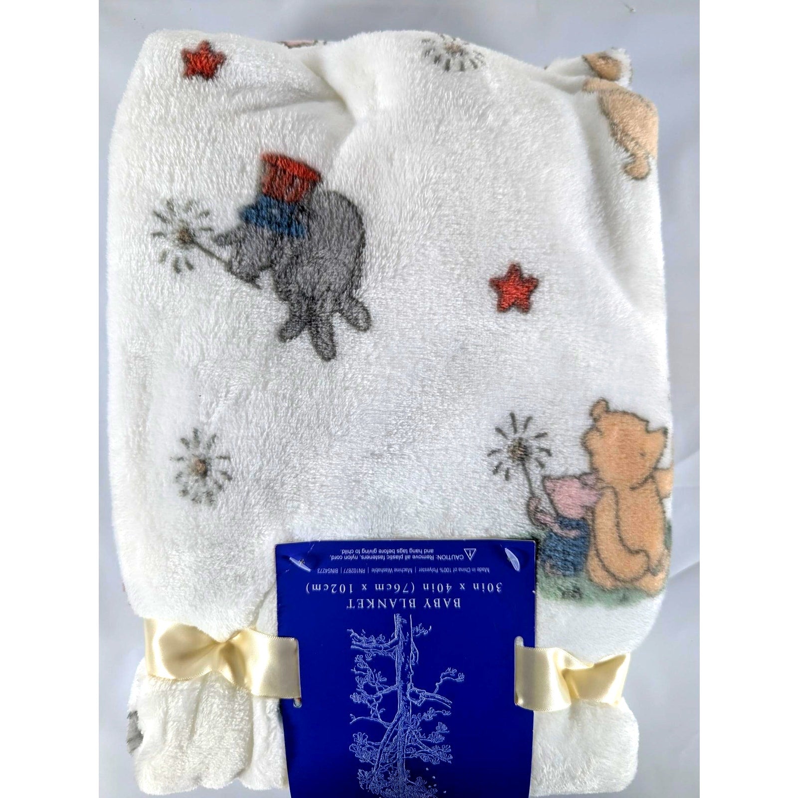 Winnie The Pooh Bear Collection Baby Blanket Pooh Friends 4th July 30x40 NEW