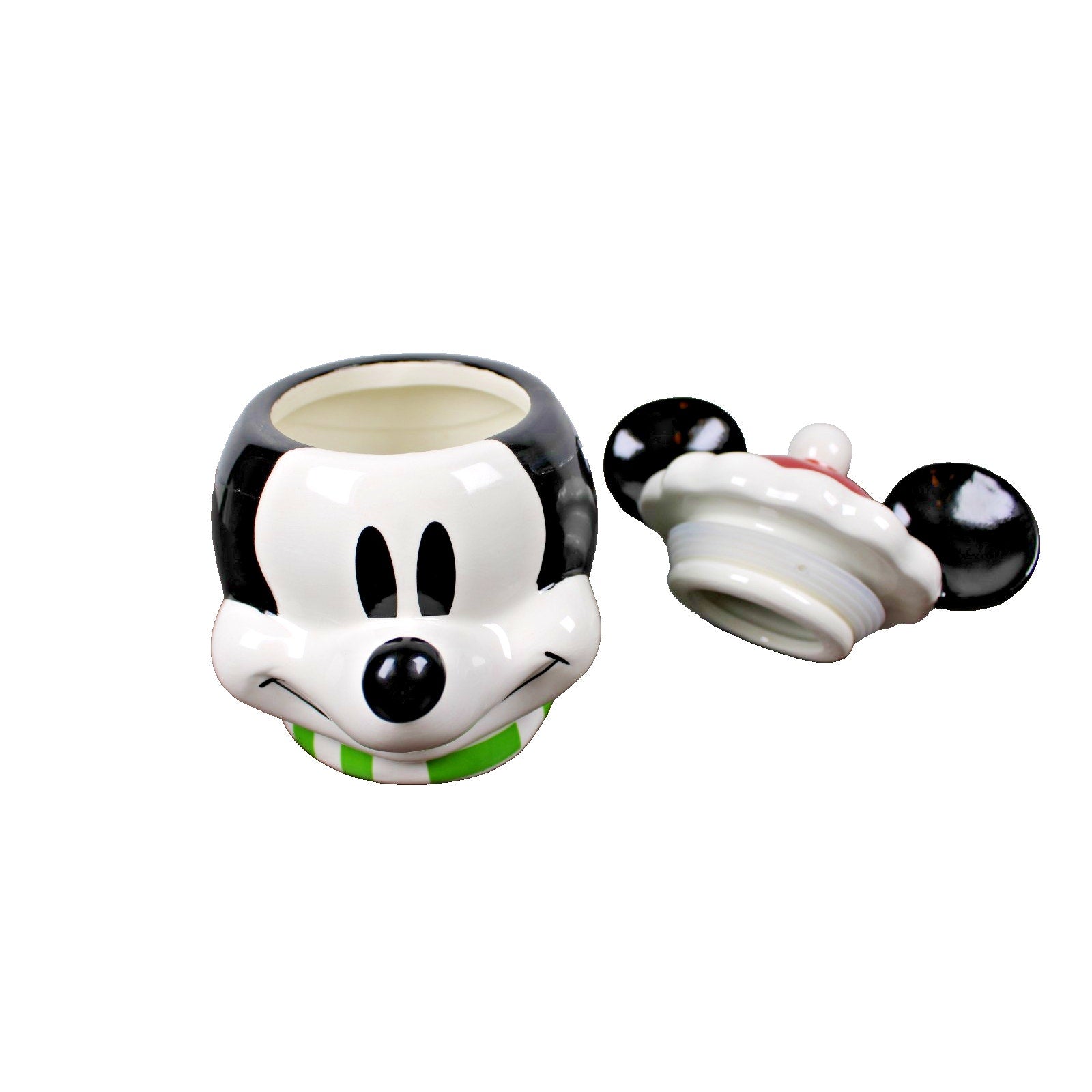 Mickey Mouse Cookie Jar Christmas Holiday Santa Hat