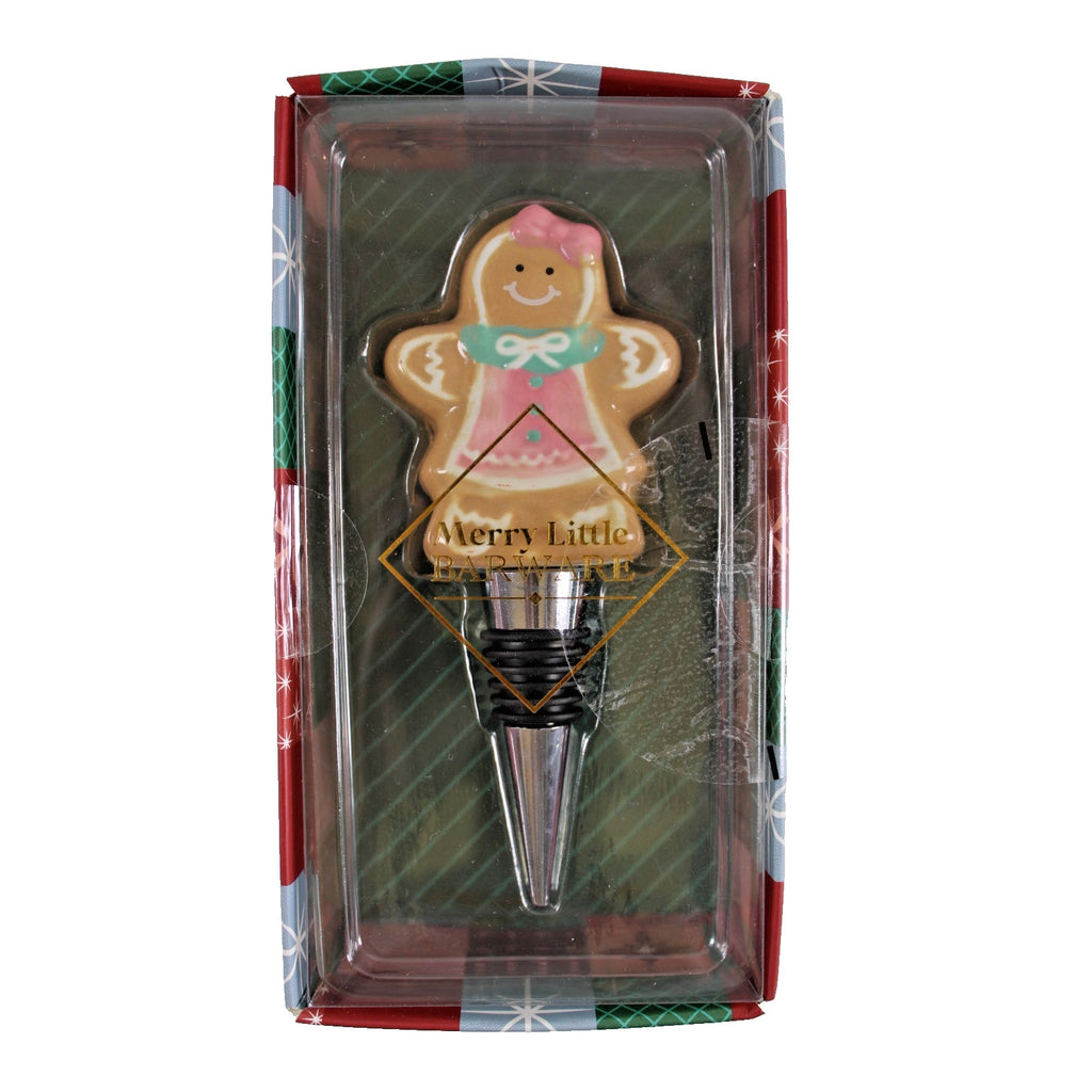 Merry Little Barware Lady Gingerbread Wine Bottle Cork / Stopper
