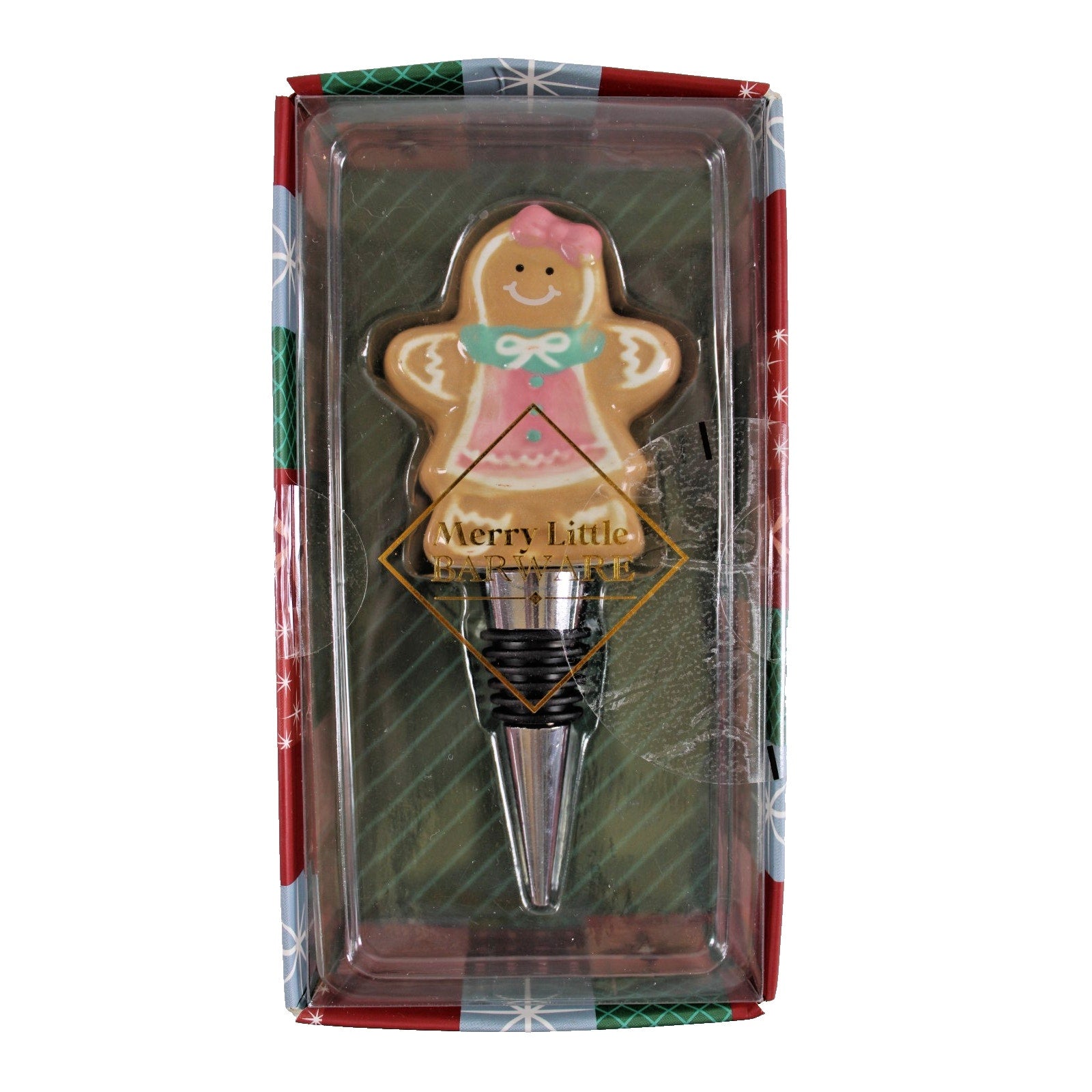 Merry Little Barware Lady Gingerbread Wine Bottle Cork / Stopper