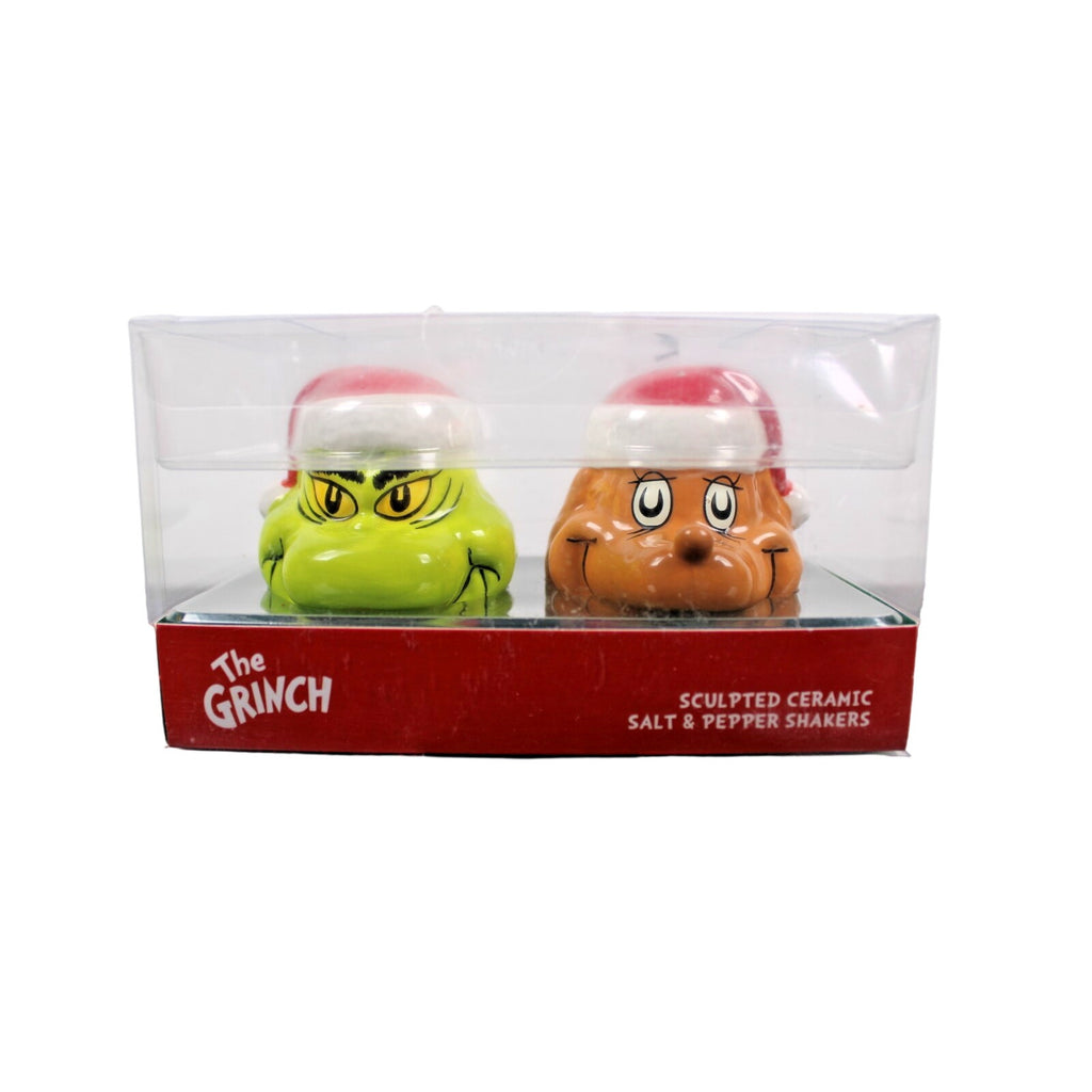 New How the Grinch Stole Christmas Grinch Max Ceramic Salt & Pepper Shakers Set