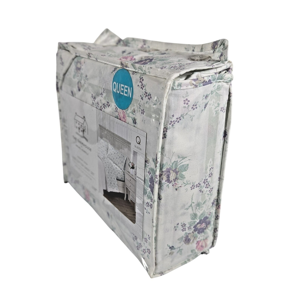 The Farmhouse Rachel Ashwell Purple, Pink, Green Floral Queen Sheet Set, NEW