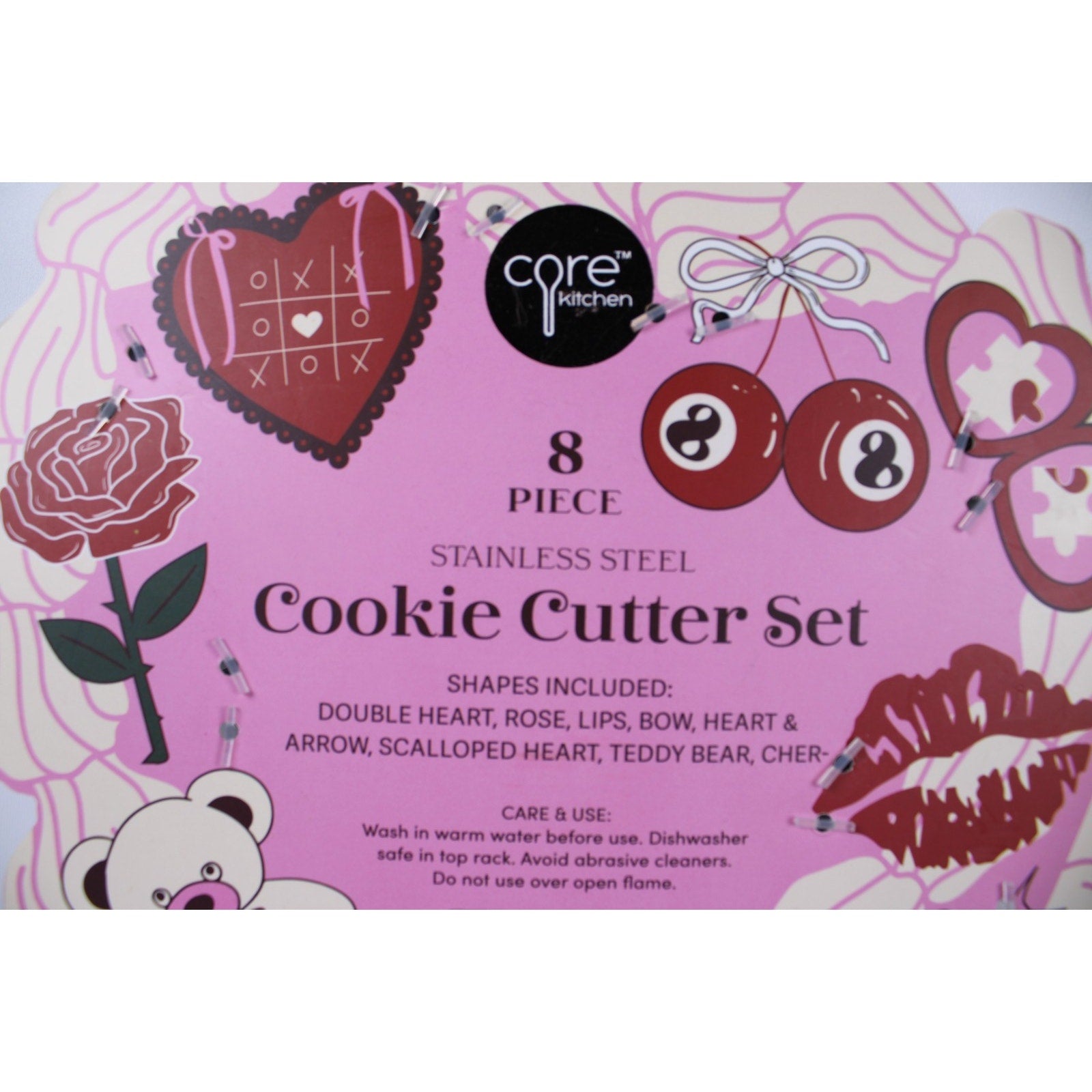 Core Kitchen Mini cookie cutter set stainless steel 8 Piece Valentine's Day