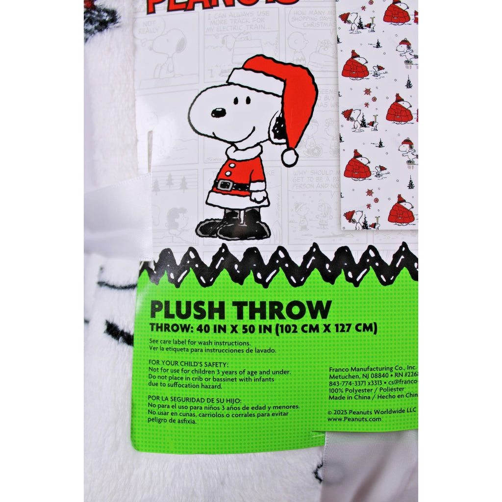 Peanuts Plush Pillow & Throw Set Snoopy in PJ's & Red Puffer Jacket 40x50Blanket