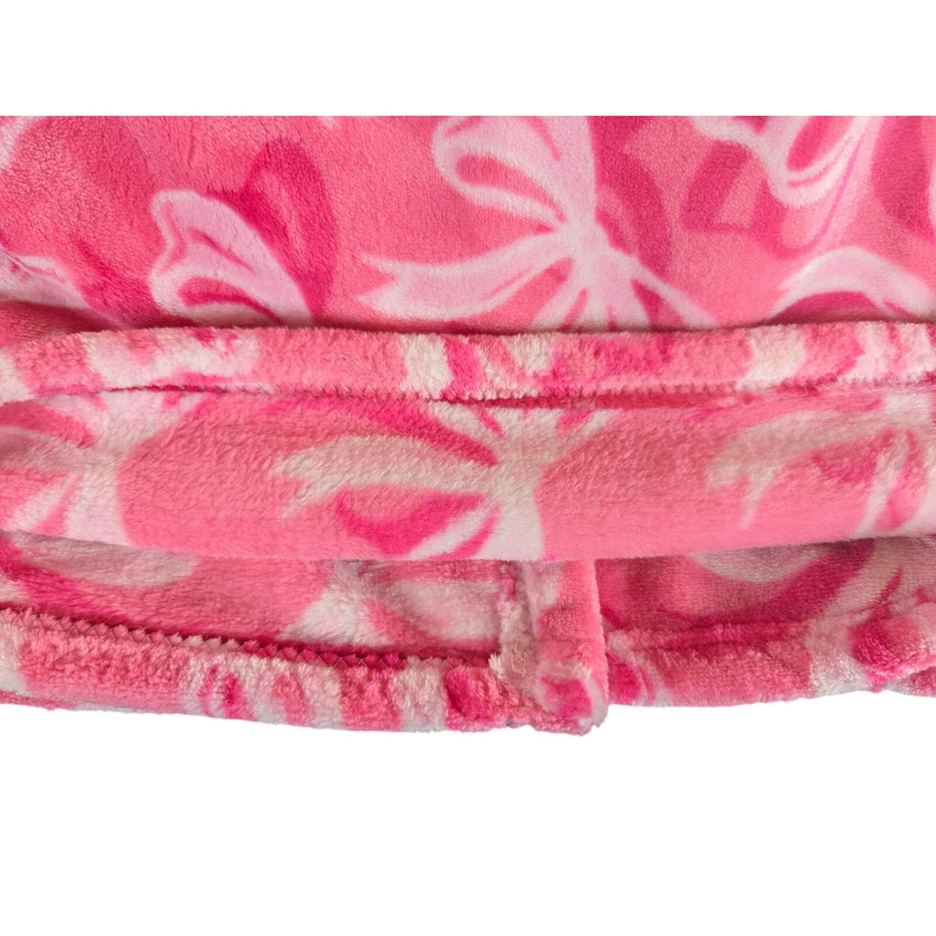 Juicy Couture Kids Plush Throw, 50x70, Bows, JC Logo, Pink, Soft