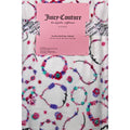 Juicy Couture Plush Throw Blanket 50"x60” Bracelet Juicy Print Pink White Soft