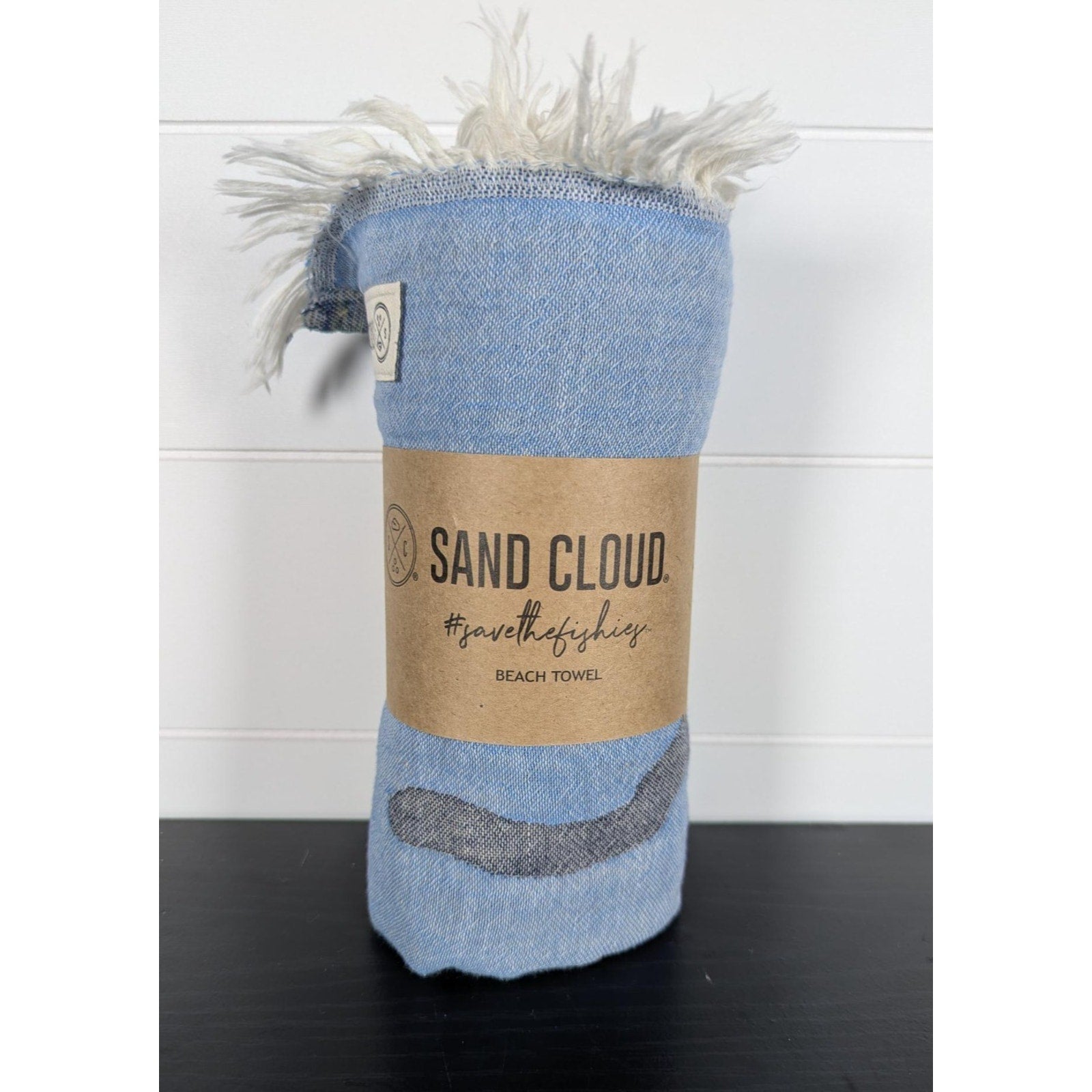Sand Cloud Beach Towel Turtle, Blue - 100% Turkish Organic Cotton - NEW