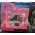 Juicy Couture Reversible Black/Pink Kisses QUEEN 8p Comforter Set Sheets&Pillow