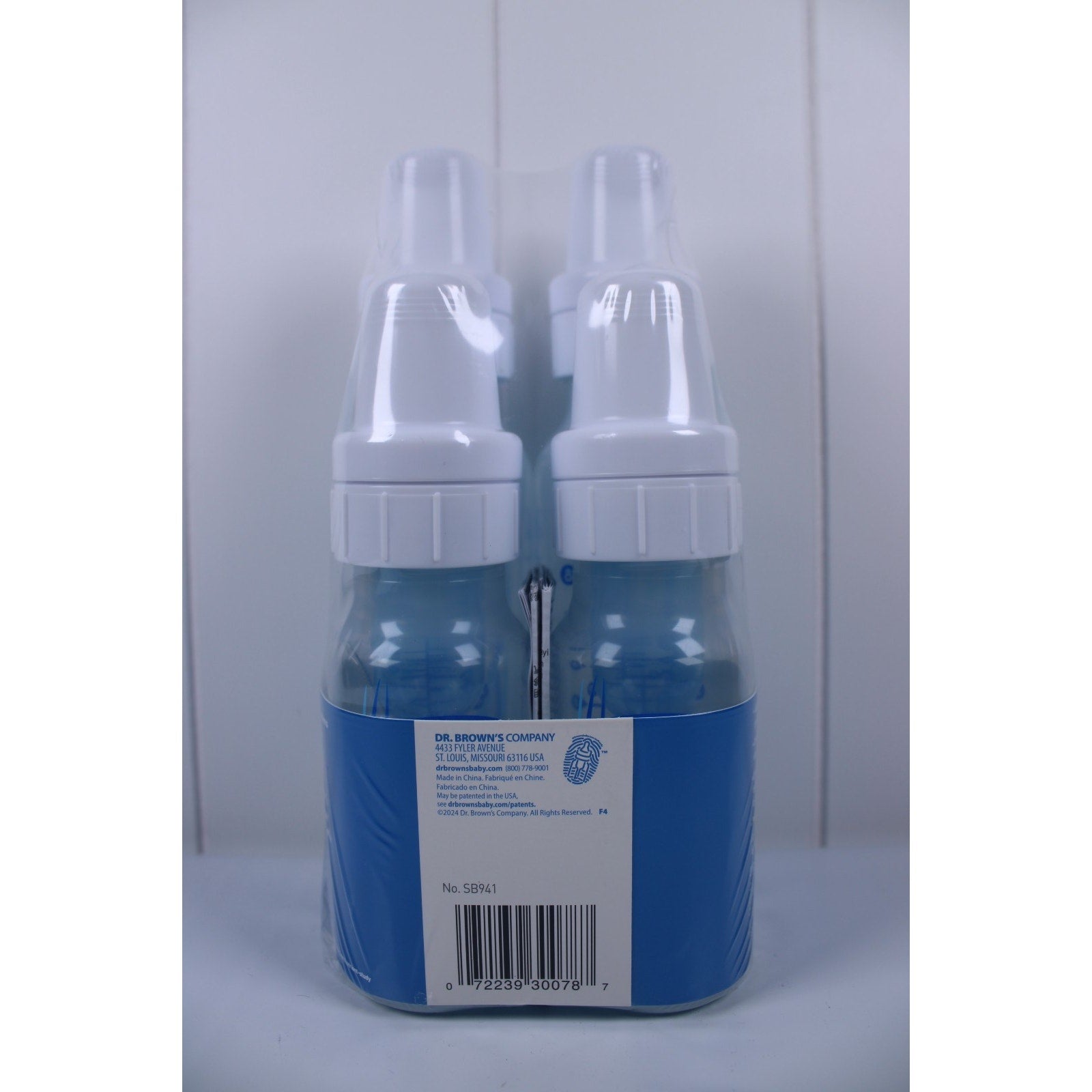 Dr Brown's Natural Flow BPA Free 0m+ Level 1 BLUE 2+2 Bottles 4 Pack Set