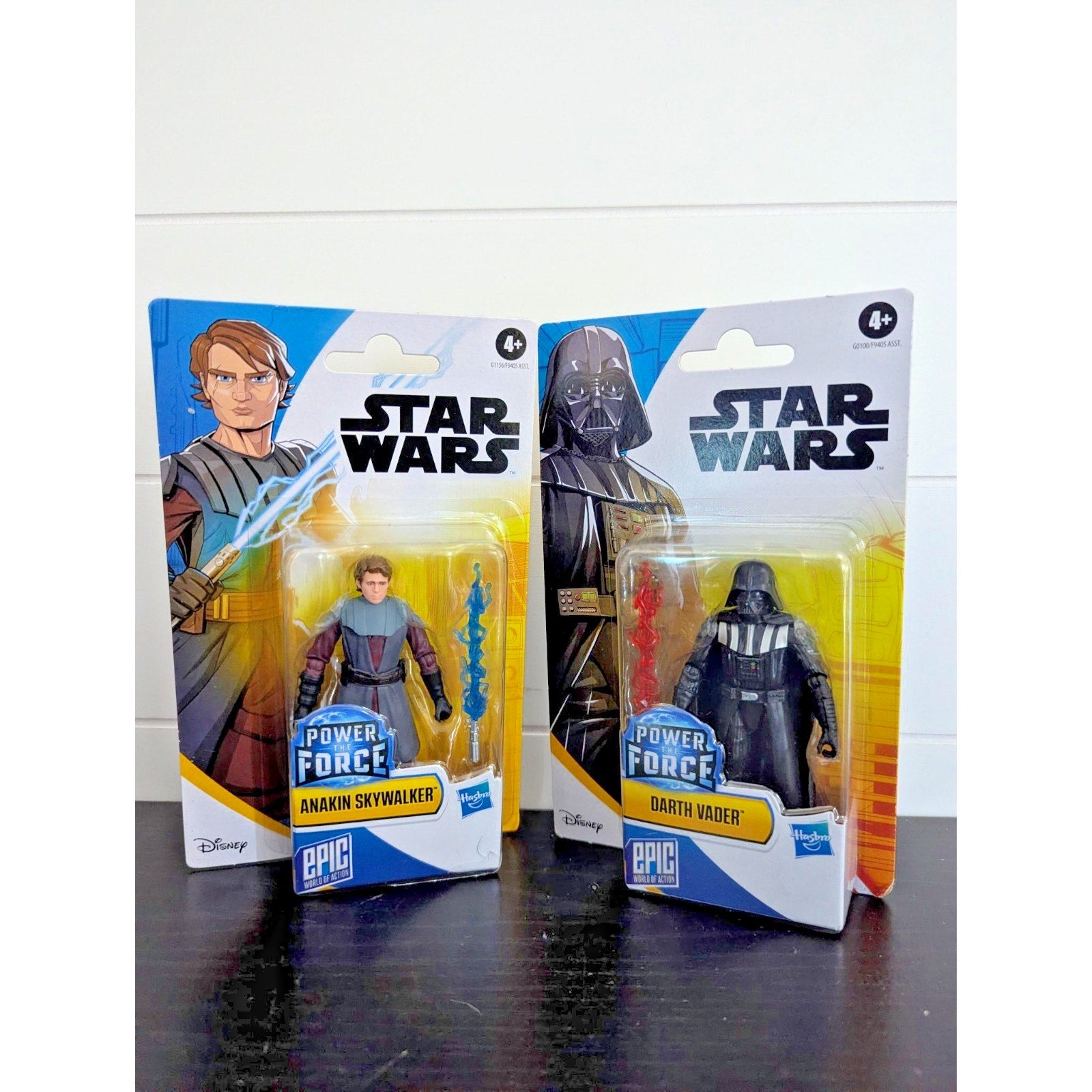 Disney Star Wars Power the Force Action Figures Skywalker, Darth Vader Set of 2