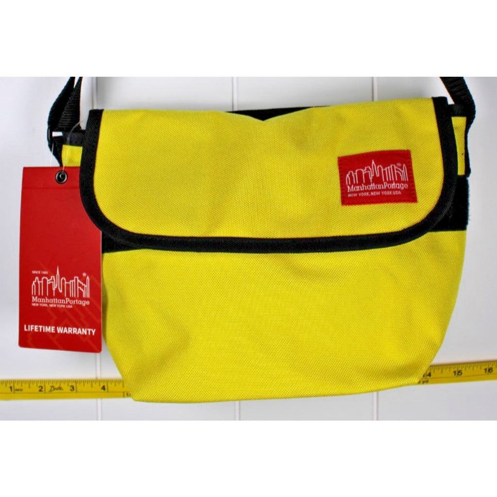 Manhattan Portage Messenger Bag Hook-and-Loop Closure Zip Pocket YELLOW