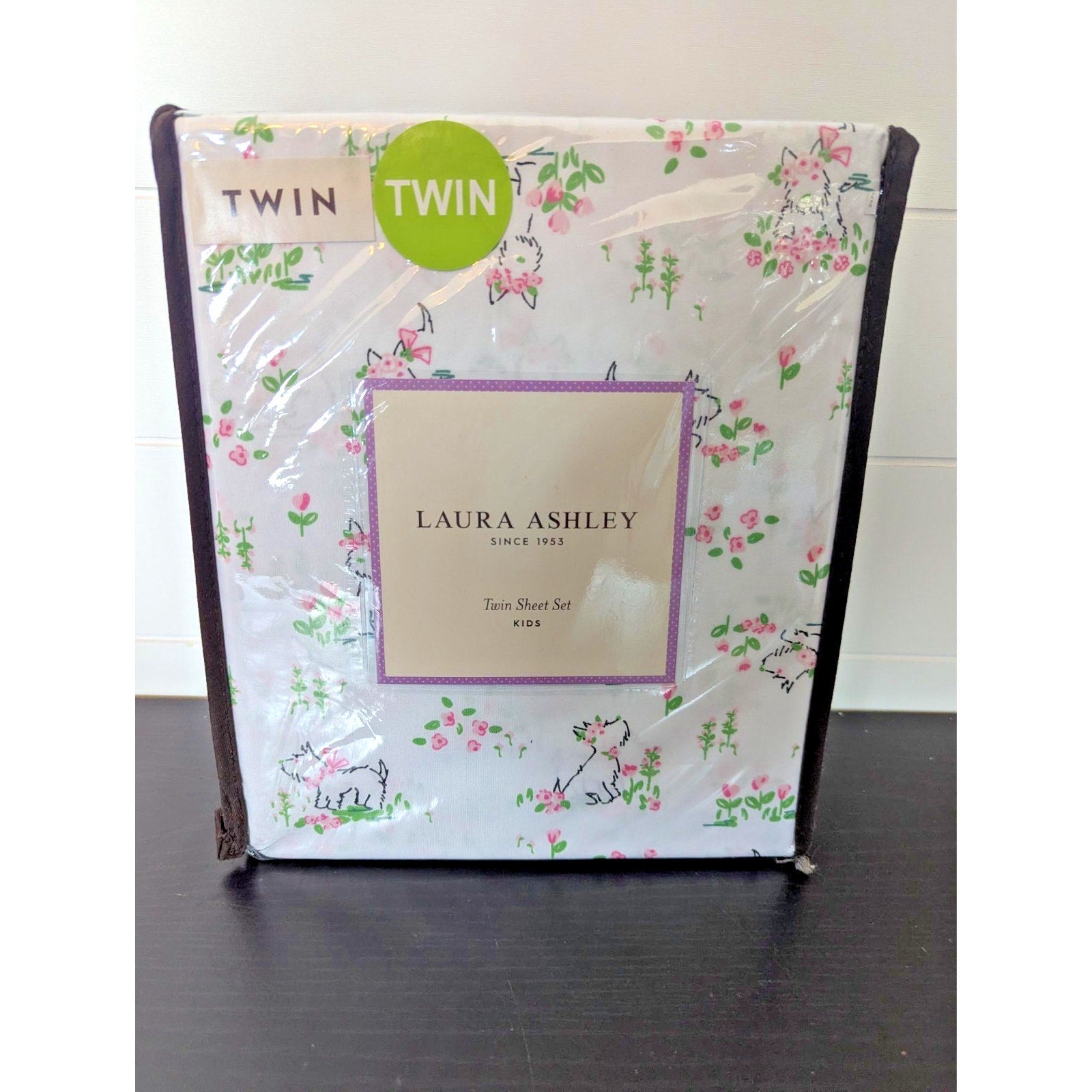 Laura Ashley Scottie Westie Dogs Flowers "Puppy Love" 3-pc TWIN Sheet Set