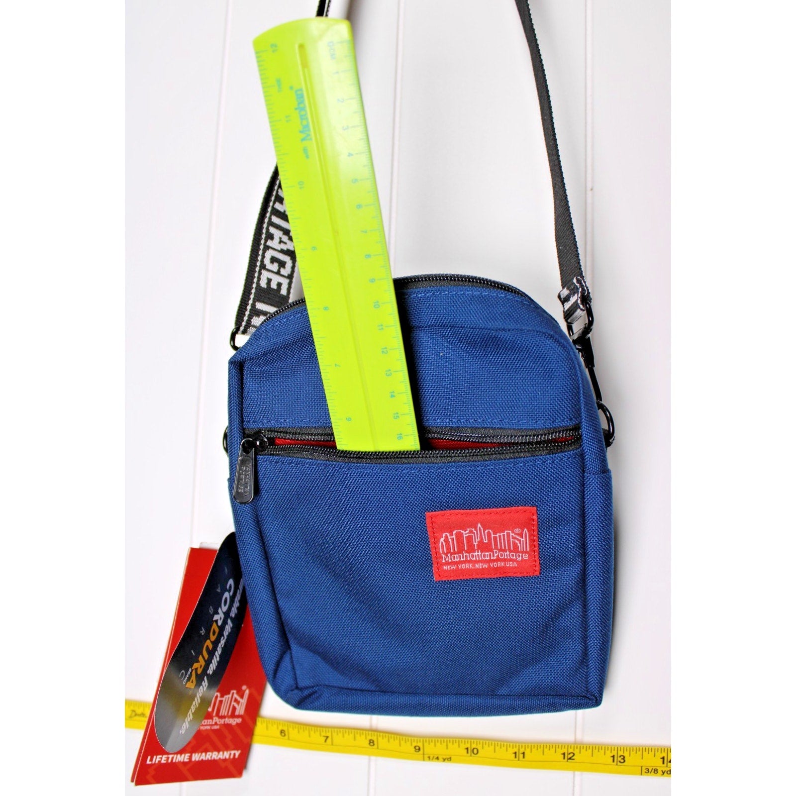 Manhattan Portage City Lights Zippered Shoulder/ Belt Bag BLUE $45 Retail NWT