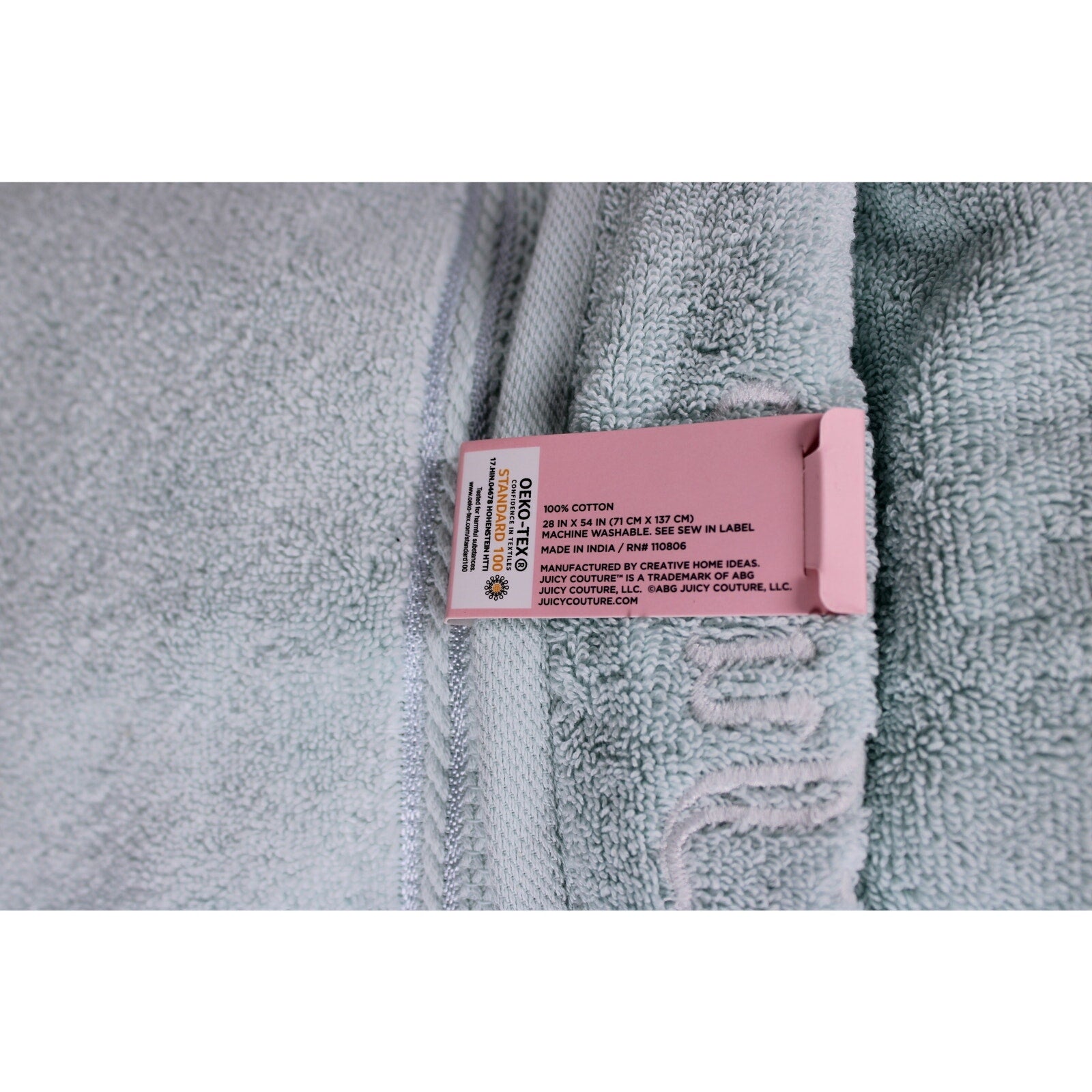 Juicy Couture MINT Bath Towel Set 8 Pieces, 2 Bath Towels, 2 Hand, 4 Wash Cloths