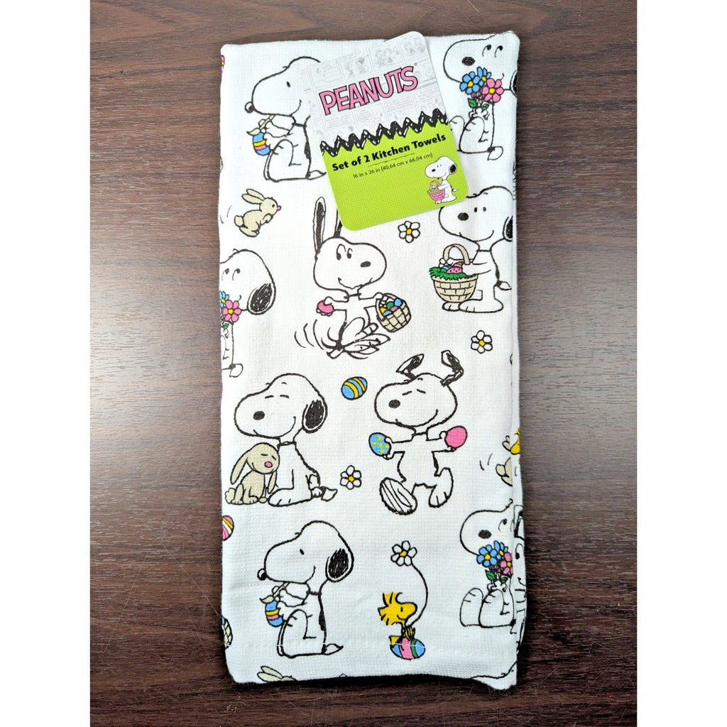 PEANUTS SNOOPY EASTER THEME 2 PACK KITCHEN HAND TOWELS NWT