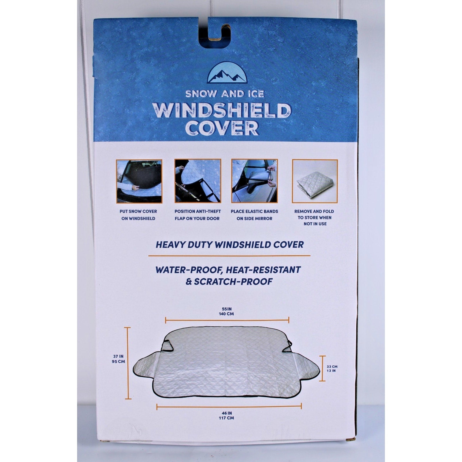 Windshield Cover for Ice and Snow, Front Window Protector 55"x 37" x 0.4"
