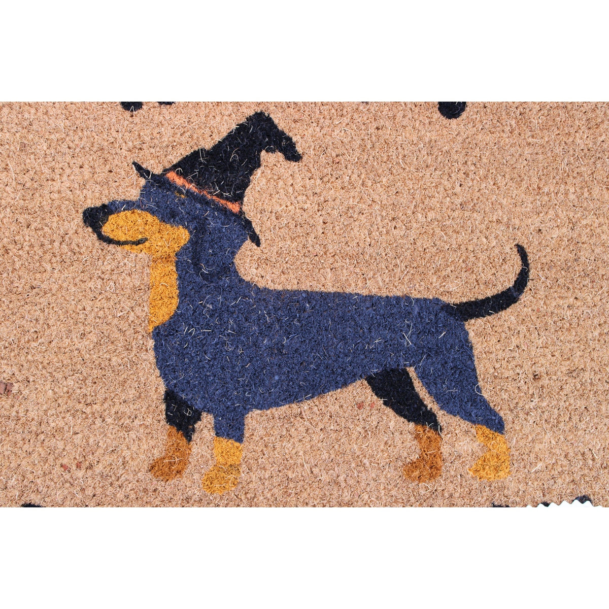 "Happy Halloweenie" dog Coir Doormat, 20x32in, Non-Slip Halloween - NEW
