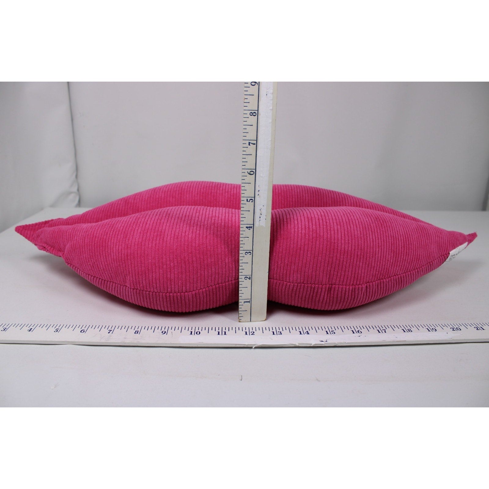 Corduroy Lip Shaped Throw Pillow Cushion Hot Pink - 24 x 10 inches
