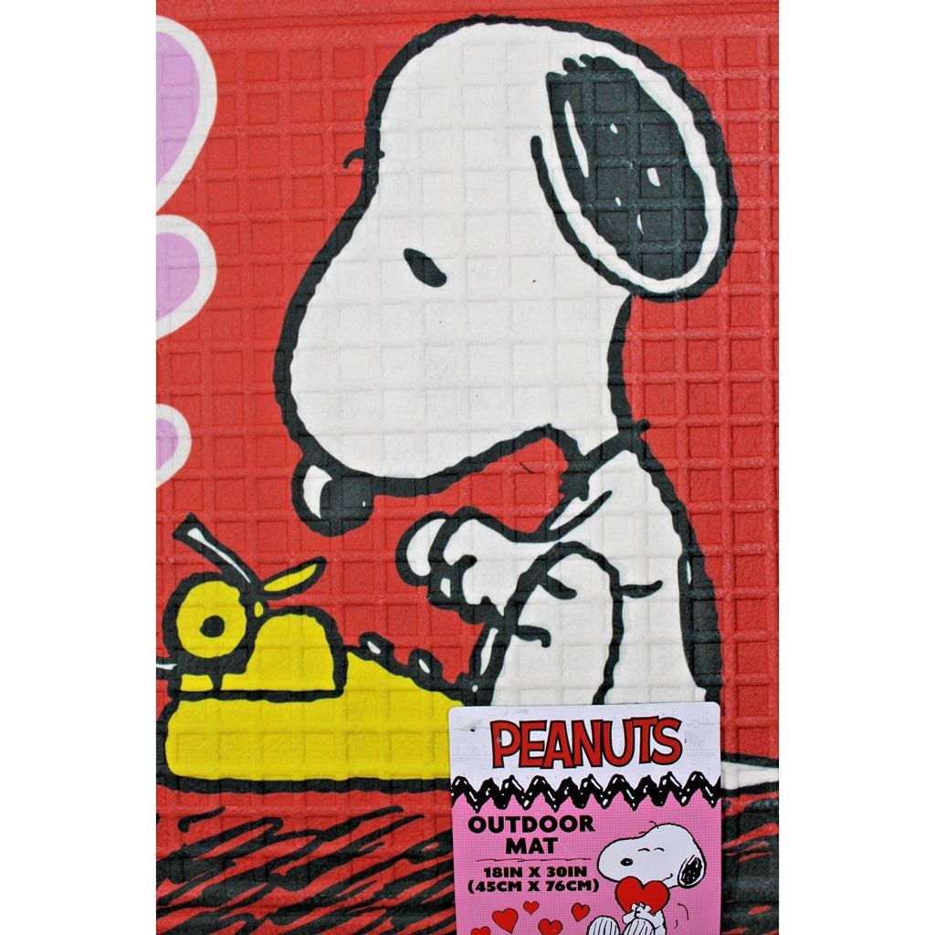 Peanuts Snoopy - Woodstock Valentines Rubber Outdoor Mat 18”X 30” Hello