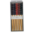 SOHO LOFT Set of 5 Durable Bamboo ChopSticks. White flower design. 5 colors