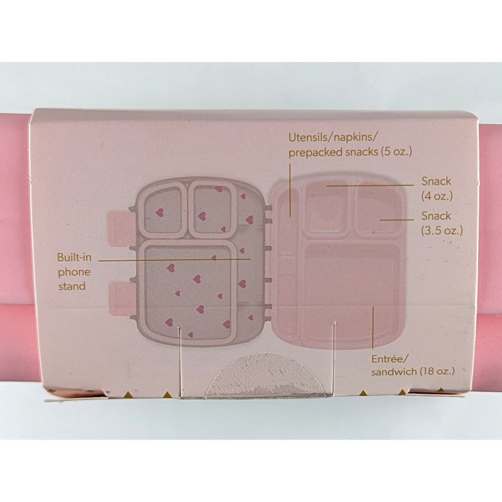 Paris Hilton Bento Style Box 4 Compartment Lunch Box Pink Hearts NEW