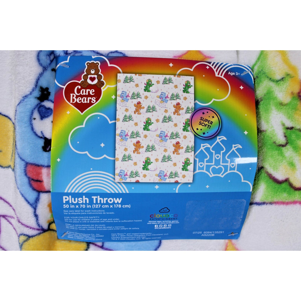 Care Bears Soft Throw Blanket Snowball Fight 50” X 70”