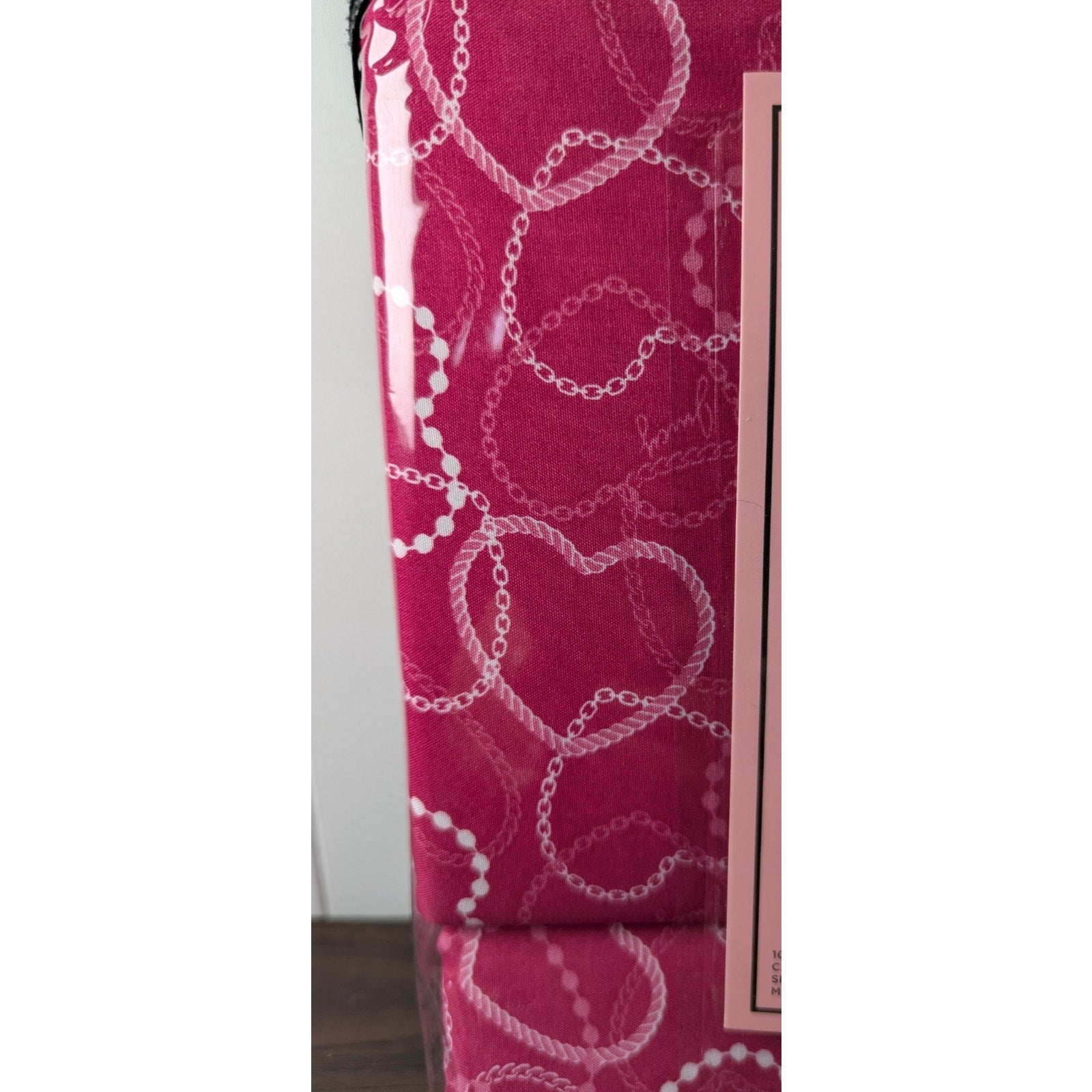 Juicy Couture Full 6pc Sheet Set, Juicy Monogram, Rose Pearl Hearts, Pink Chain