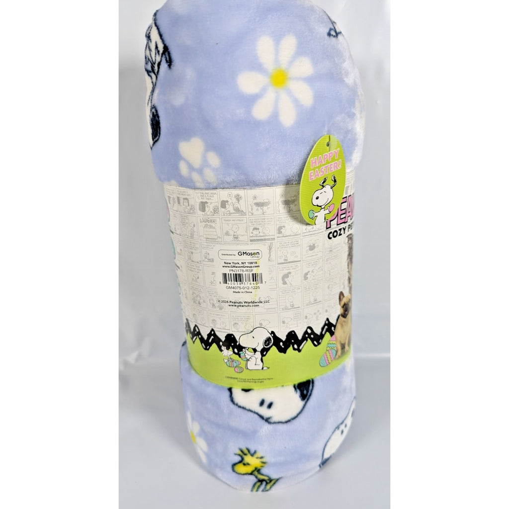 PEANUTS Cozy Sherpa Blanket for Pets, Snoopy, Woodstock, Egg, Bone, 40”X 50” NEW