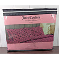 Juicy Couture Queen Size 6 pc Black Rose Fishnet Pink Bedding Sheet Set