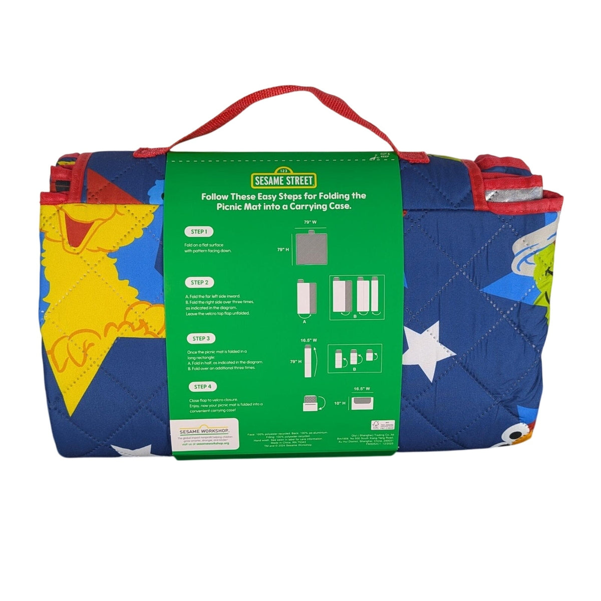 ELMO SESAME STREET OUTDOOR FAMILY PICINIC MAT BLANKET 79" X 79" Friends