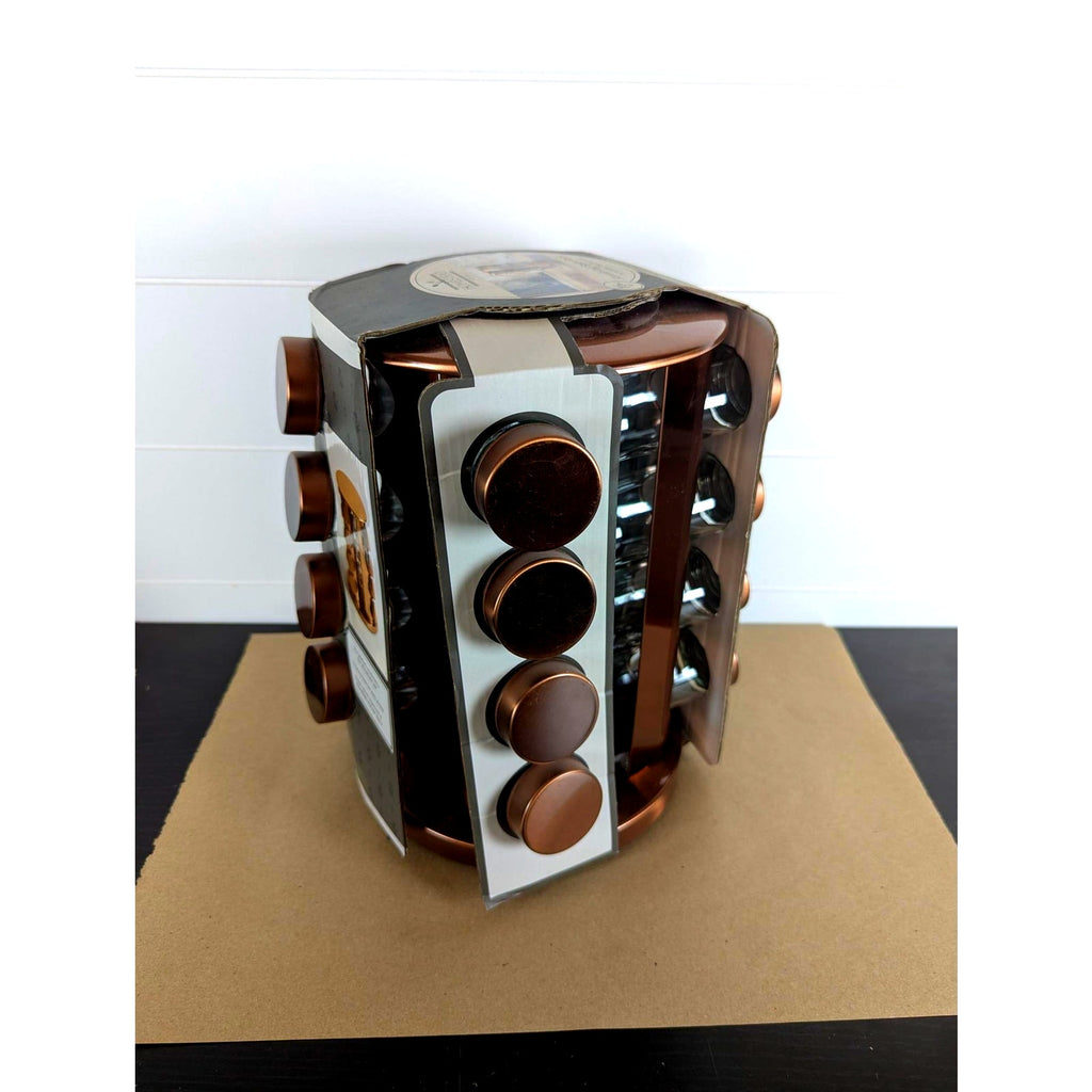 Revolving Spice Rack w/16 Jars w/ sifter caps, Rotating Carousel for Kitchen