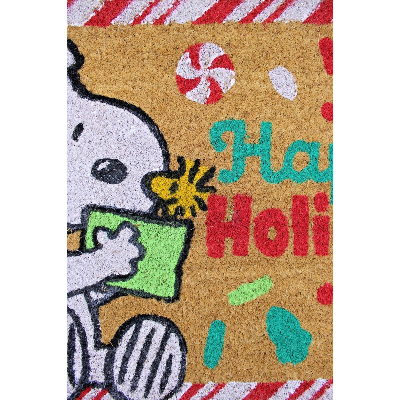 Peanuts Snoopy Woodstock Happy Holidays Christmas Outdoor Coir Door Mat 18 X 28”