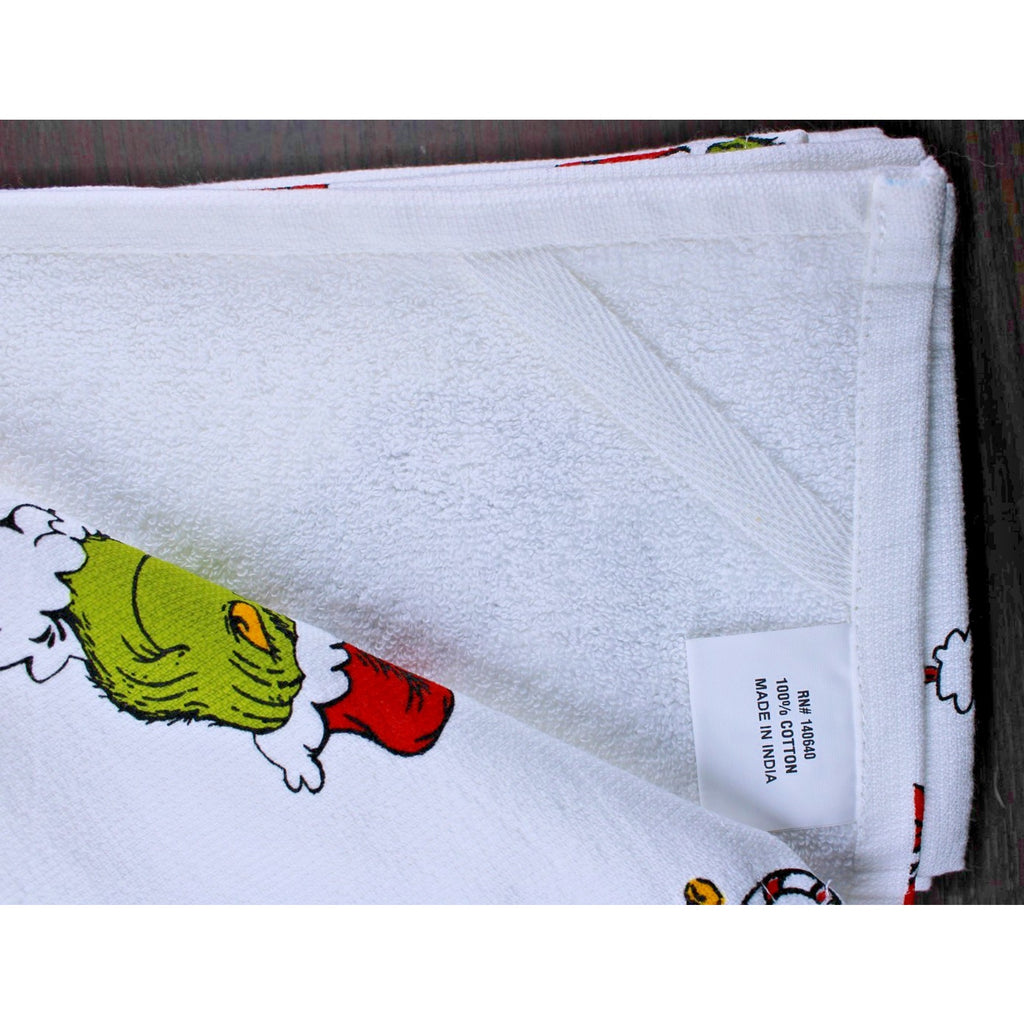 Set Of 3 Dr. Seuss The Grinch Candy Canes & Ornaments Christmas Kitchen Towels
