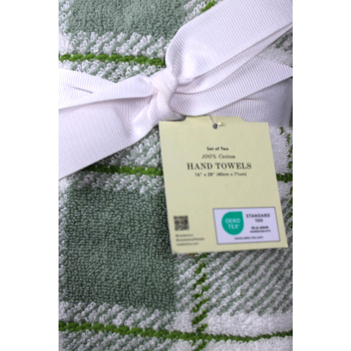 NATE BERKUS 8pc Bath Towel Set Green Plaid 100% Cotton Bath, Hand & Washcloths