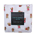 CYNTHIA ROWLEY Queen Sheet Set Weenie Dogs Valentines Hearts DACHSHUND