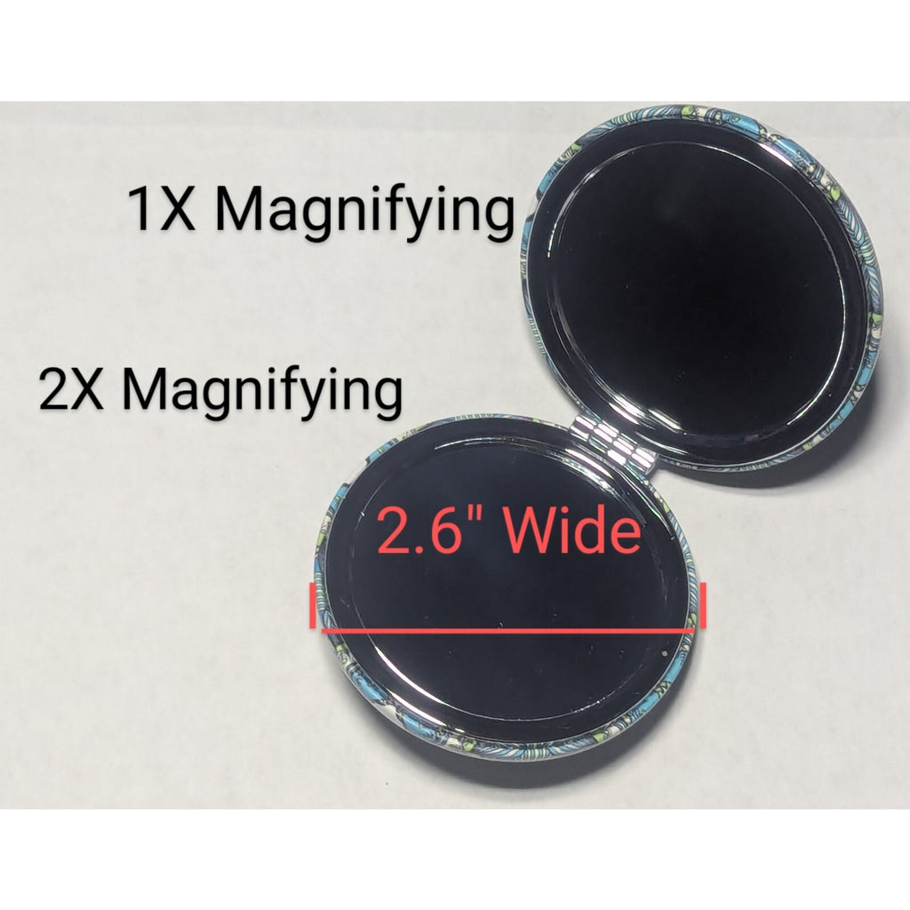 Pocket Mirror for Women Small Travel Mirror Magnifying Mandala Designs Flowers