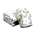 Papyrus 4 pc Bath & Hand Towel Set Green White Floral Soft Cotton Velour - NEW