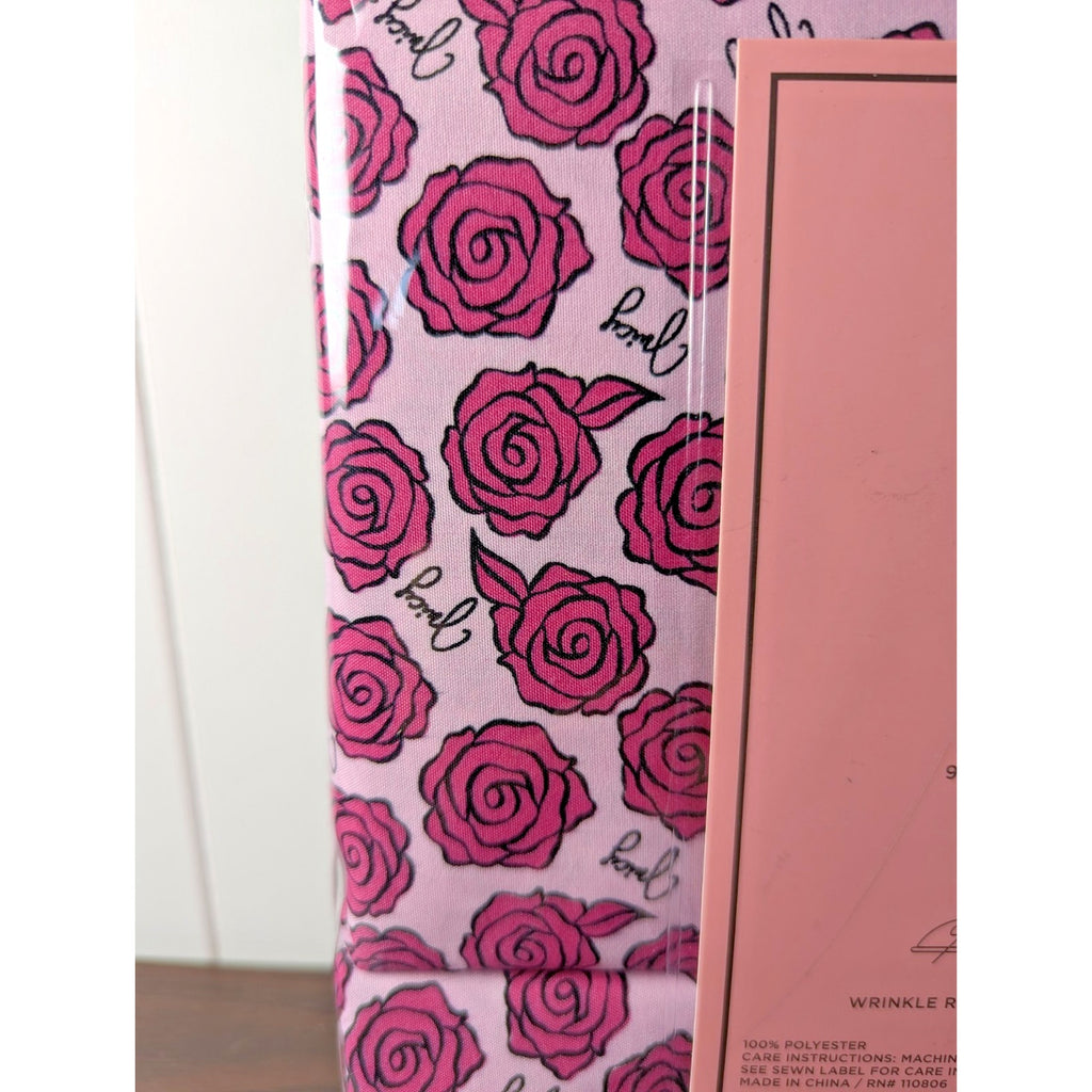 Juicy Couture Queen 6 Piece Sheet Set - Juicy Logo with Pink Roses