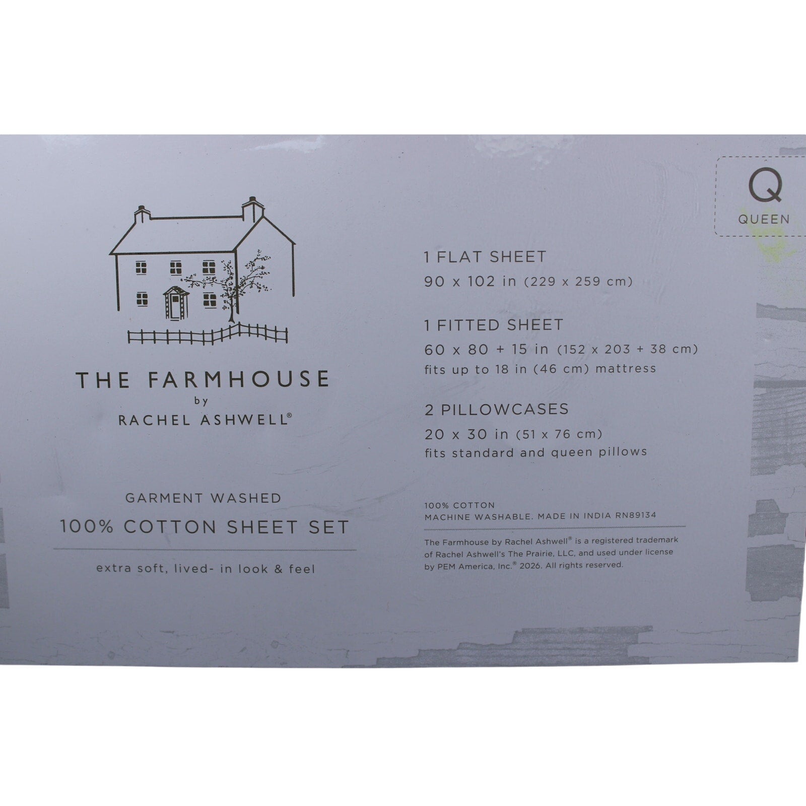 THE FARMHOUSE Rachel Ashwell 4 Pcs. Green/Pink Queen Sheet Set Roses & Bows