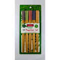 Cook Pro White Dots Bamboo Chopsticks 5 Pack Set 9.5” Natural