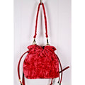 INC International Concepts Meliss velvety bucket crossbody bag - RED PEPPER