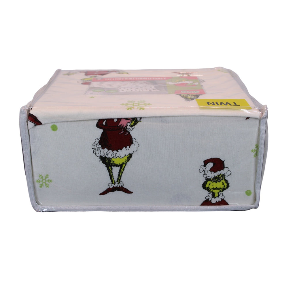 Festive New Dr. Seuss Grinch Twin Cotton Flannel Sheet Set