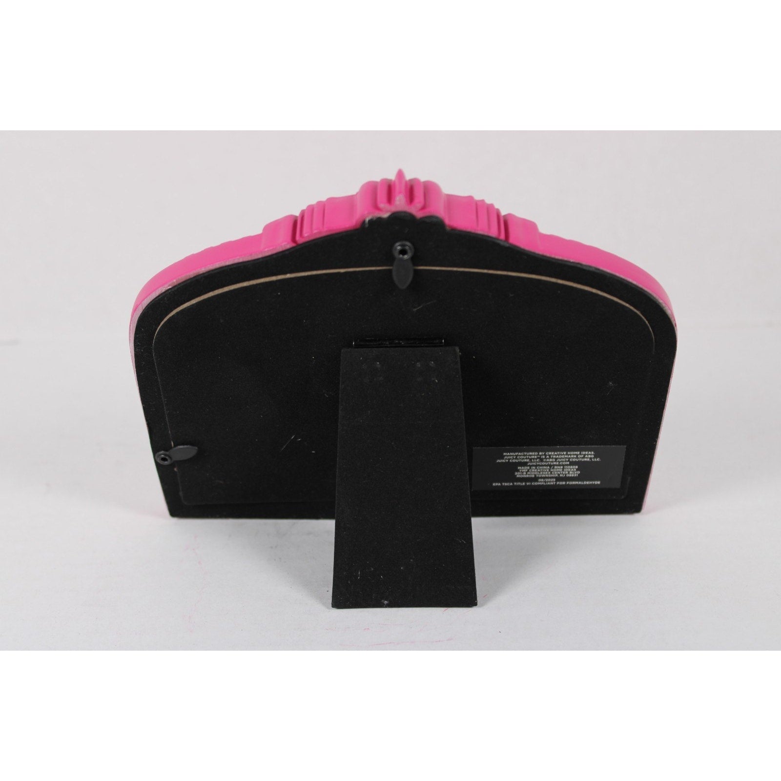 Juicy Couture Home Gothic 4 X 6 Picture Frame Pink, rear easel.